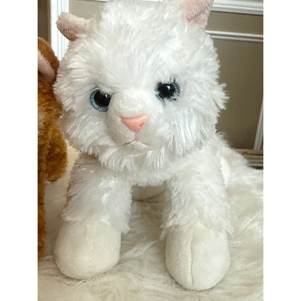 Aurora World Plush Kitten Set White Blue Eyes Ginger Orange Tabby Cat 6 Inch